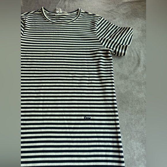 Frame Denim Black and White Striped Tee - Picture 7 of 10
